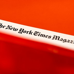Stock photo of the The New York Times Magazine on Aug. 20, 2019. Photo by Matthew Modoono/Northeastern University