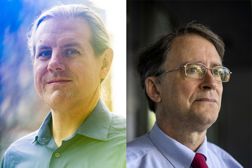 Headshot of Nicholas Beauchamp (left) and William Mayer (right).