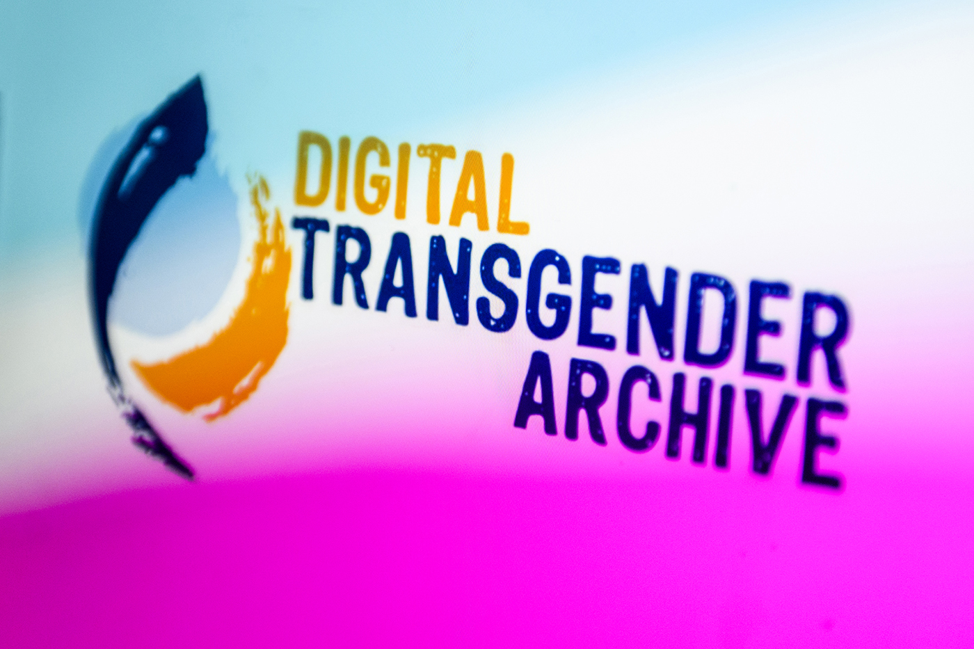 A multi-colored graphic with orange and blue text: 