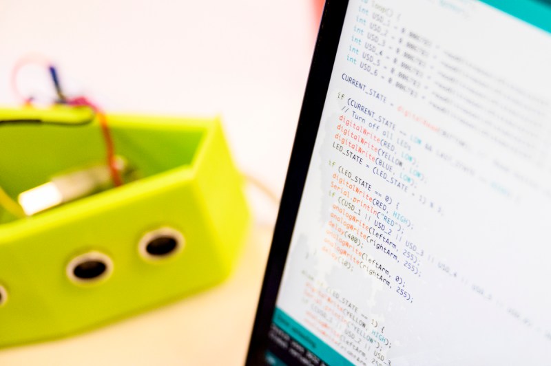 Lines of engineering code on a laptop. 