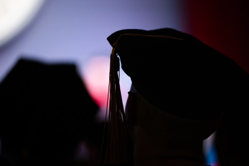 The silhouette of a PhD grad's cap.