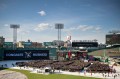 Graduates inside of Fenway Park for Commencement.