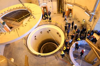 An overhead view of a heavy water reactor in Iran.