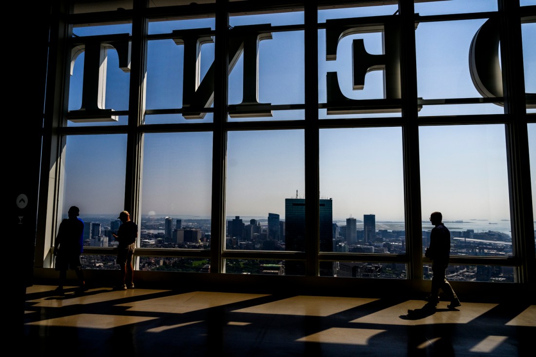The viewing center at the top of the Prudential Center. 