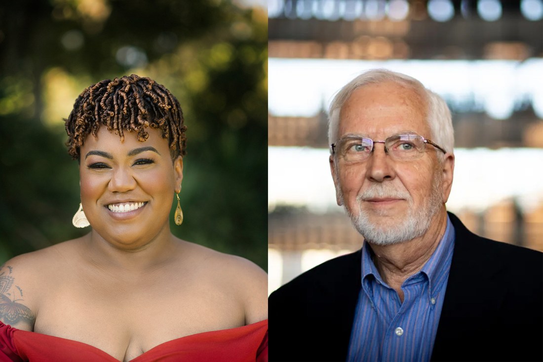 Headshot of Patrice Williams (left) and John Kwoka (right)