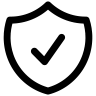 Shield icon with a check mark in the middle